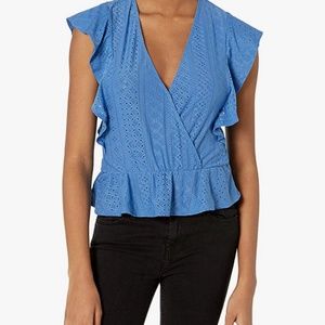 Bcbg women ruffled sleeve top